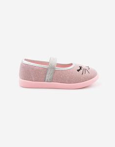 Блестящие розовые туфли для девочки Gloria Jeans