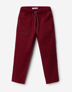 Бордовые брюки с мягким поясом для мальчика Gloria Jeans