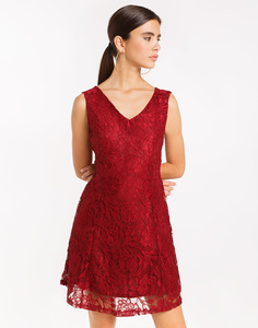 Красное ажурное платье Gloria Jeans