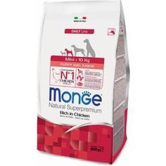 Сухой корм Monge Daily Line Puppy and Junior Mini Rich in Chicken с курицей для щенков мелких пород 800г