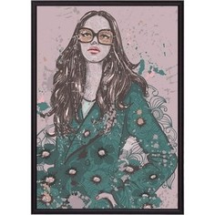 Постер в рамке Дом Корлеоне Девушка в зеленом плаще 50x70 см