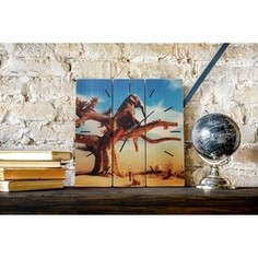 Настенные часы Дом Корлеоне Слон на дереве 40x40 см