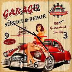 Настенные часы Дом Корлеоне Автосервис Афиша 60x60 см