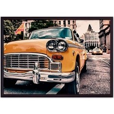 Постер в рамке Дом Корлеоне Ретро такси Нью-Йорк 40x60 см