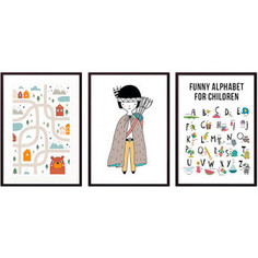 Набор из 3-х постеров Дом Корлеоне Коллаж Детский №59 30х40 см 3 шт.