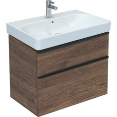 Тумба с раковиной Geberit Smyle Square 75 пекан (500.353.JR.1 + 500.249.01.1)