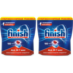 Комплект Finish Таблетки для посудомоечной машины All in 1 Max 200шт (2*100 шт)