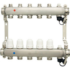 Коллекторная группа Ondo 5 выхода с термостатическими и запорными клапанами (OKGSP005)