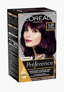 Краска для волос LOreal Paris L'Oreal "Preference", оттенок 3.26, Терпкий глинтвейн