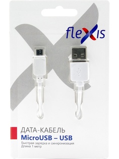 Аксессуар Flexis Simple USB - MicroUSB 1m White FX-CAB-SMU-WH