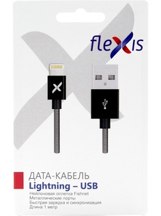 Аксессуар Flexis Fishnet USB - Lightning 8pin 1m Black FX-CAB-FN8p-BL