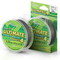 Леска Allvega Ultimate 0.28mm 135m 19.8kg Dark Green U135DGR028