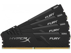 Модуль памяти Kingston HyperX Fury Black DDR4 DIMM 2400Mhz PC-19200 CL15 - 16Gb Kit (4x4Gb) HX424C15FB3K4/16