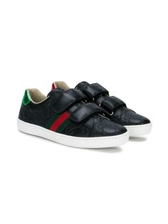 Gucci Kids кроссовки с застежками Guccissima