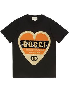Gucci футболка с принтом и пайетками