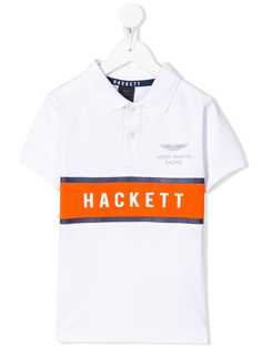 Hackett Kids рубашка-поло в стиле колор-блок с логотипом