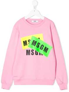 Msgm Kids футболка с круглым вырезом и логотипом