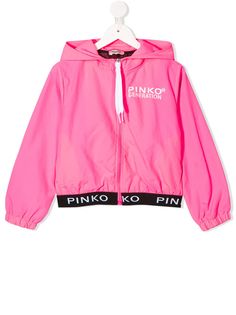 Pinko Kids пуховик с капюшоном и логотипом