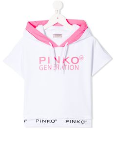 Pinko Kids футболка с принтом Generation и капюшоном
