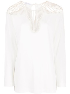 Alberta Ferretti блузка с длинными рукавами и прозрачными вставками
