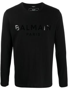 Balmain футболка с длинными рукавами и логотипом