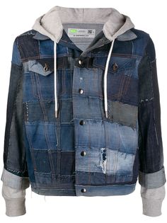 Diesel джинсовая куртка в технике пэчворк