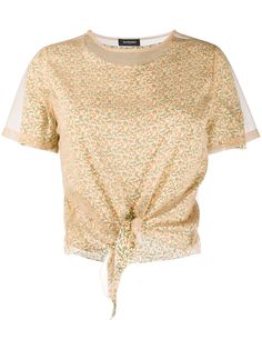 Simonetta Ravizza футболка с сетчатыми вставками и цветочным принтом