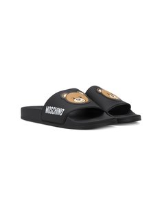 Moschino Kids шлепанцы Teddy Bear с нашивками