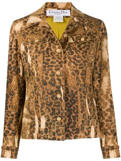 Christian Dior джинсовая куртка 2000-х годов с леопардовым принтом pre-owned