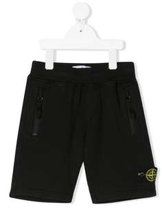 Stone Island Junior шорты с нашивкой-логотипом