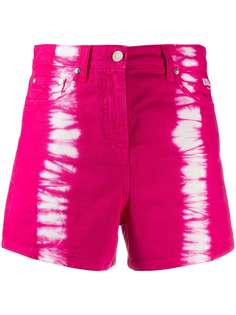 MSGM джинсовые шорты с принтом тай-дай
