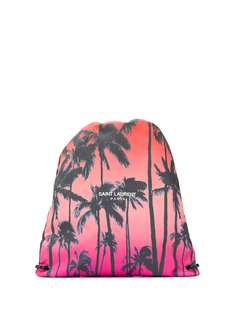 Saint Laurent рюкзак с кулиской и принтом Palm