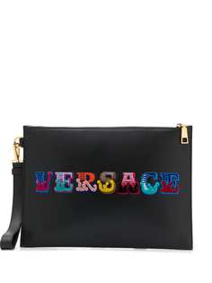 Versace клатч с вышитым логотипом