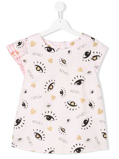 Kenzo Kids футболка асимметричного кроя с принтом