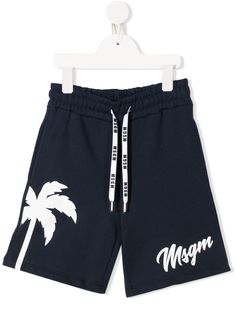 Msgm Kids спортивные шорты с принтом