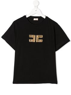 Elisabetta Franchi La Mia Bambina футболка с логотипом и цепочкой