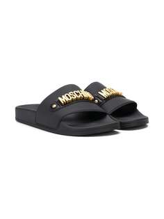 Moschino Kids шлепанцы с логотипом