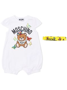 Moschino Kids комплект из ромпера и шапки Butterfly Bear