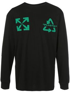 Off-White футболка с принтом и длинными рукавами