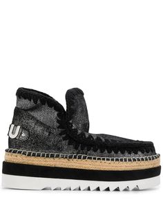 Mou ботинки на платформе с эффектом металлик