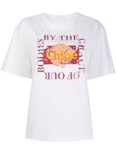 Chloé футболка оверсайз с надписью