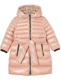 Burberry Kids пуховик с поясом