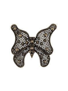 Saint Laurent брошь в форме бабочки с заклепками