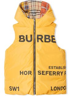 Burberry Kids двусторонний жилет с принтом Horseferry