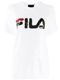 Fila футболка с пайетками и вышитым логотипом