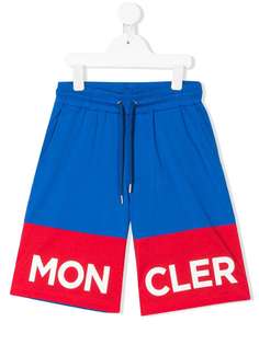 Moncler Enfant спортивные шорты в стиле колор-блок