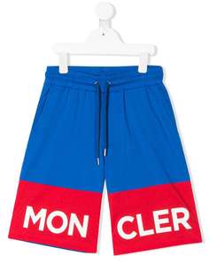 Moncler Enfant спортивные шорты в стиле колор-блок