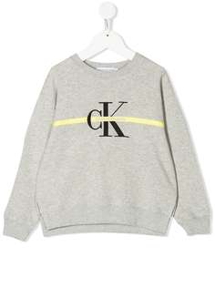 Calvin Klein Kids толстовка в полоску с логотипом