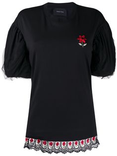 Simone Rocha блузка с цветочной вышивкой