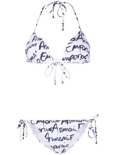 Emporio Armani бикини с треугольными чашками и принтом логотипа